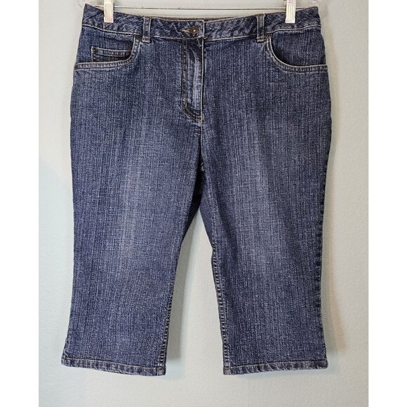 Christopher & Banks Womens Stretch Denim Capri Pants Size 8 Medium Wash - Picture 1 of 7